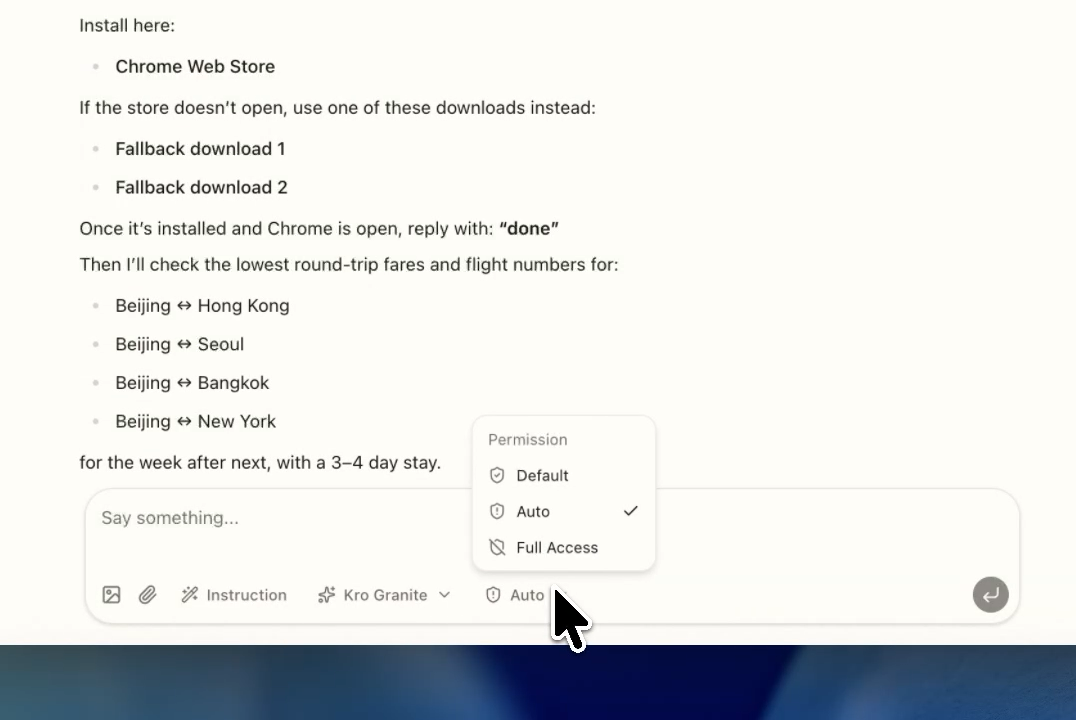 Permission modes