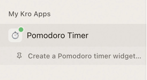 Access My Kro Apps from the sidebar