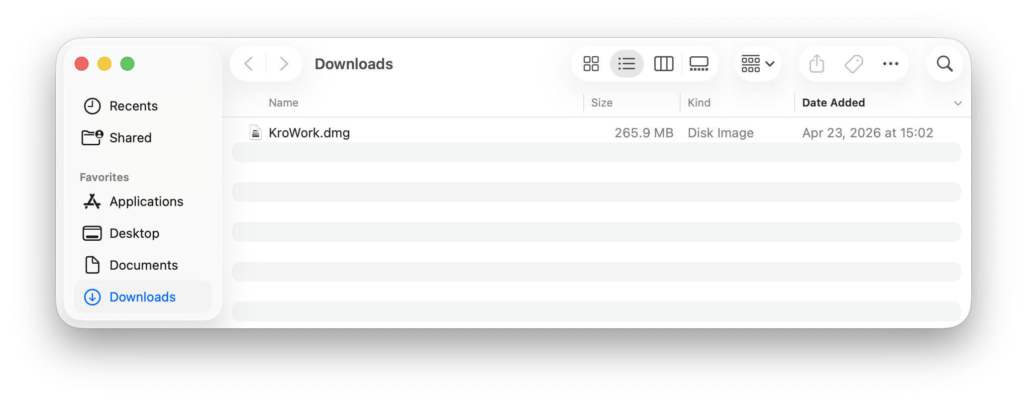 Double-click installer